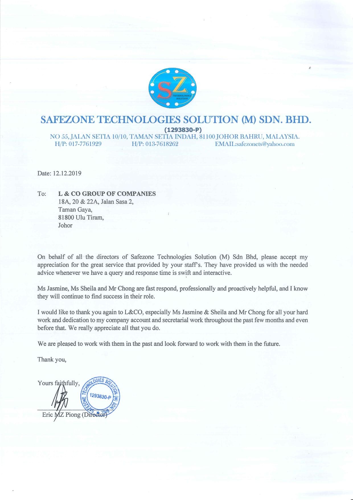 Safezone Technologies Solution (M) Sdn Bhd. Safezone Technologies Solution (M) Sdn Bhd.
